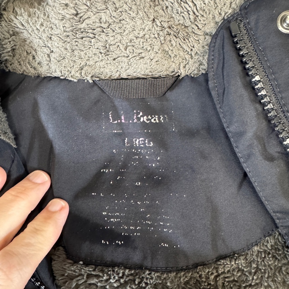 Men’s L.L.Bean Hooded Fleece Lined Jacket – Size Large - Picture 3 of 7